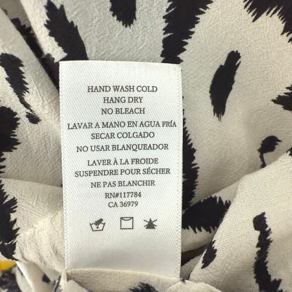 Rails Women's Animal Print Button Down Blouse Cinched Waist Work Wear | Small - Picture 8 of 10